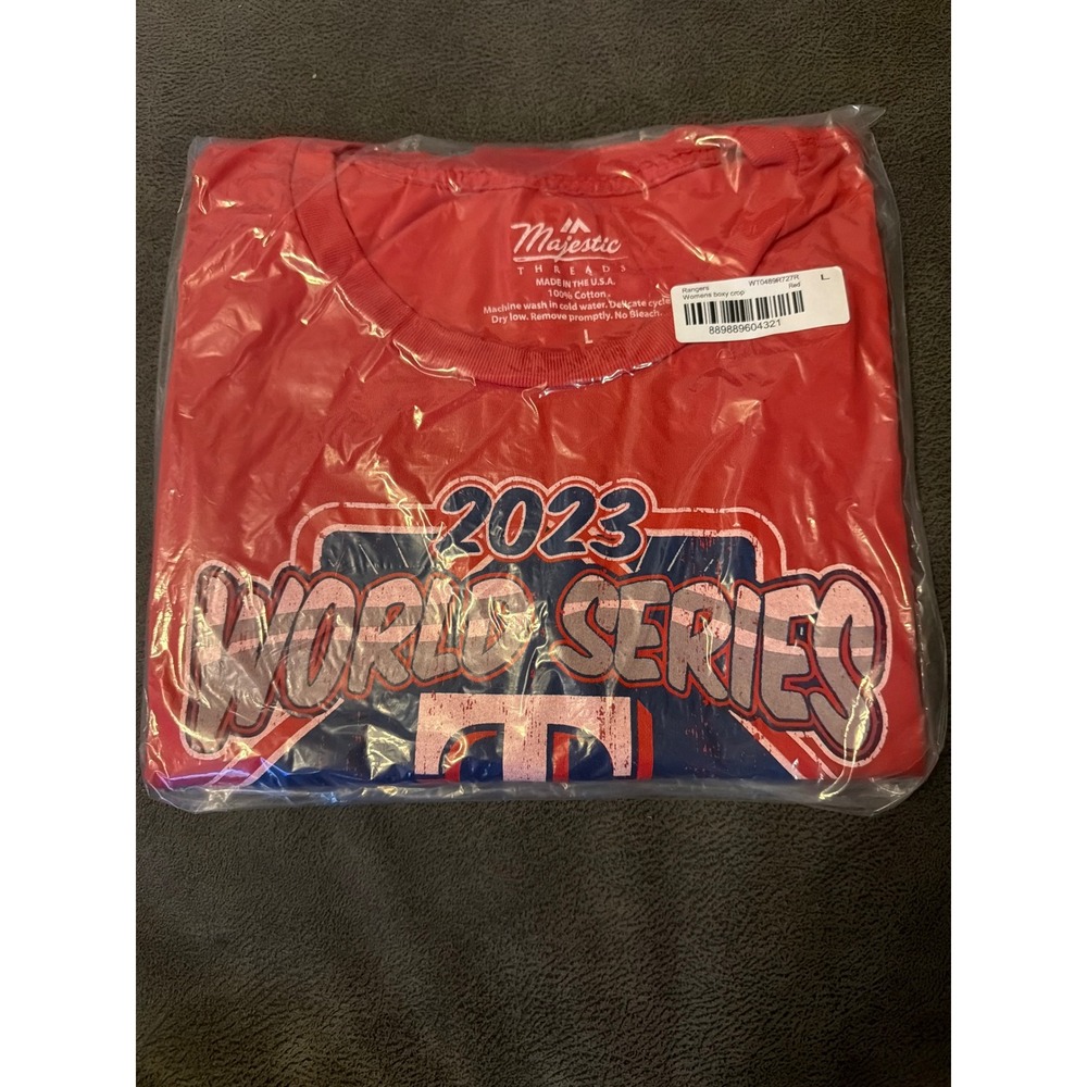 Texas Rangers 2023 World Series Champions Women Red Cropped T-Shirt Fan‎ Gear - Picture 2 of 3